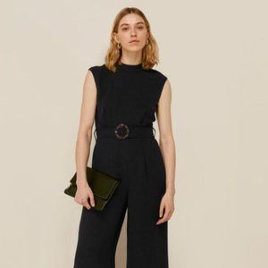 NWT Whistles Penny Black Belted Jumpsuit UK10/US6